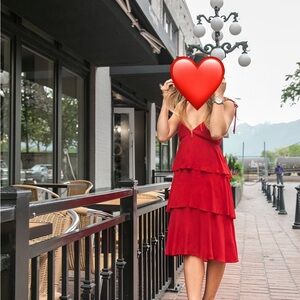 Club Monaco Red Tiered Dress